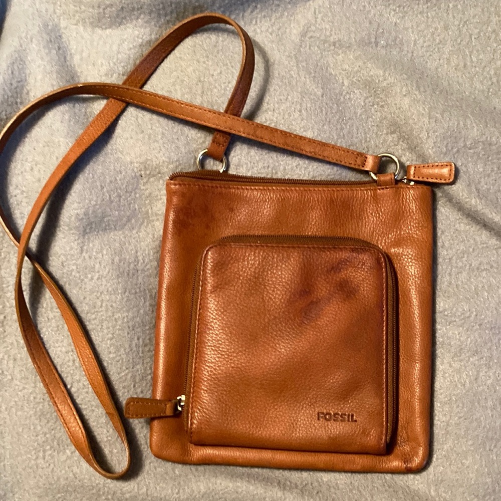 Fossil Bag 8 x 8.5 inches. 22  inch strap.
